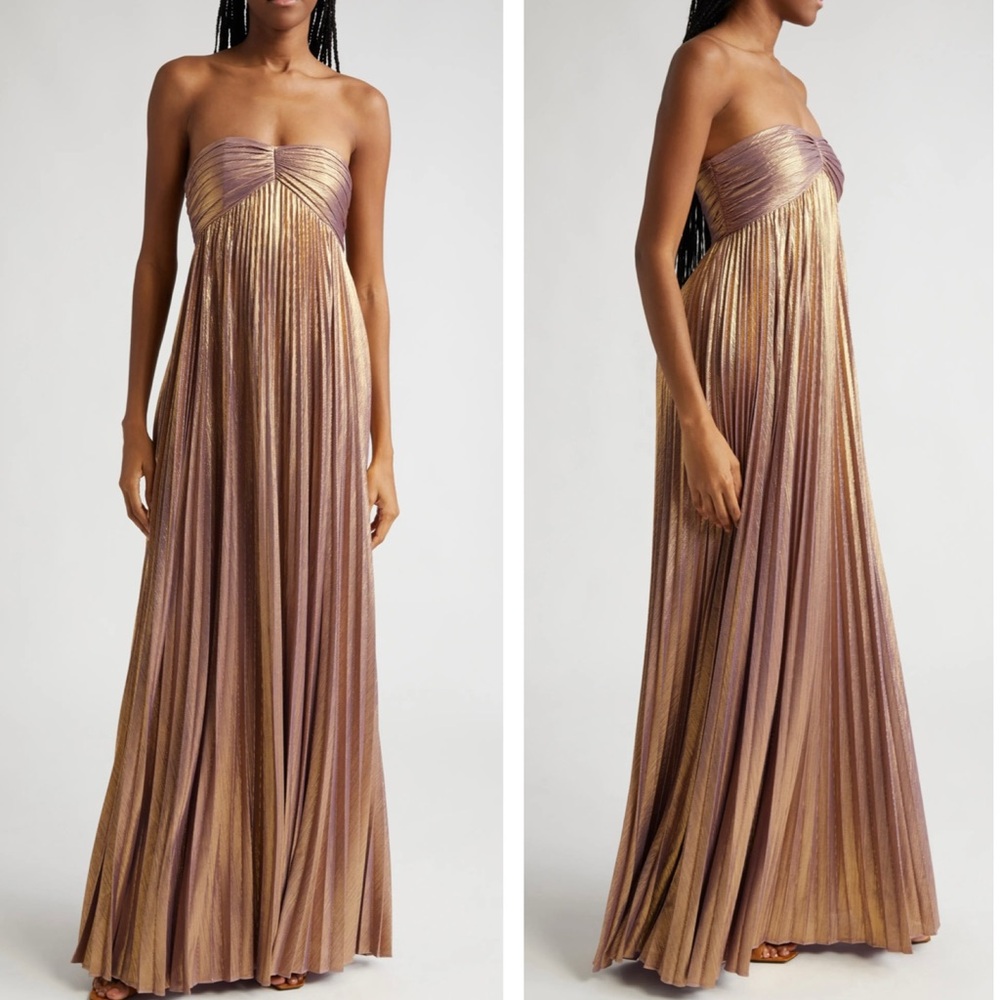 Retrofete Gold and Purple Maxi Dress